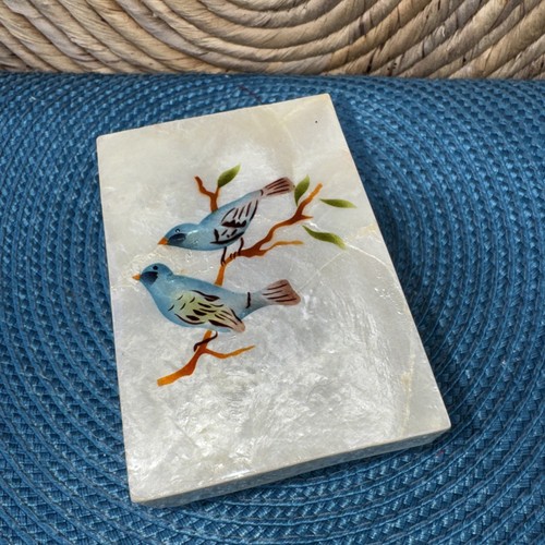 Capiz shell box - capiz, blue