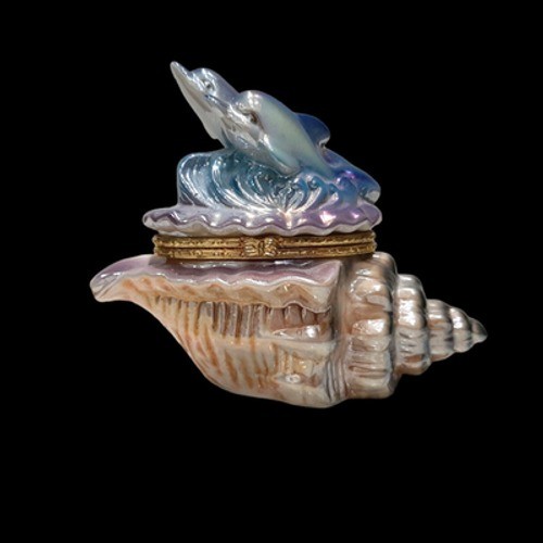 Dolphins trinket box hinged - dolphins,
