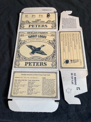 Peters empty flat box 12ga - empty,
